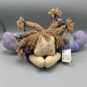 2001 One of a Kind Dolls Hand Made Kathy Eitel Purple Kiss My Grits Fabric Doll